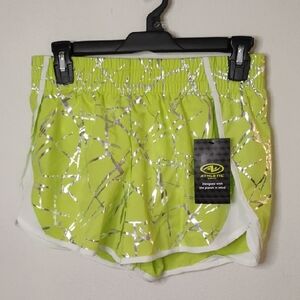 Athletic Works Lime and Silver Shorts Girls Xl